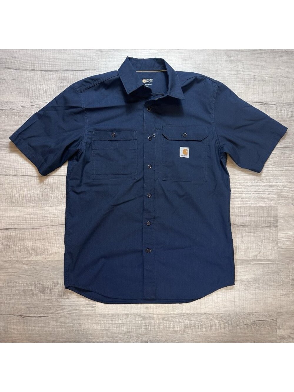 Carhartt Force Ridgefield Shirt Men's Medium Blue Short Sleeve Vented 102417 412